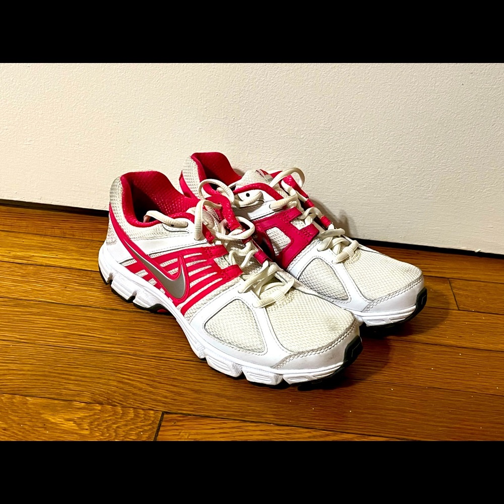 Coral and White Nikes